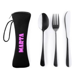 Set de cubiertos con funda