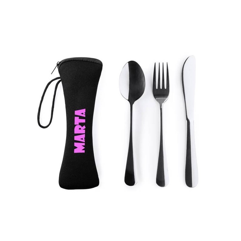Set de cubiertos con funda